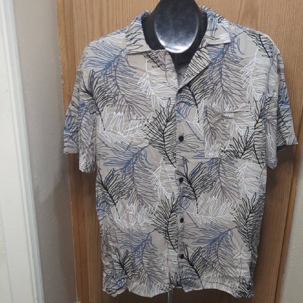 BP Black and Blue Casual Button Down Shirts with Artistic Flair